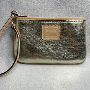 Coach Gold Metallic Wristlet
